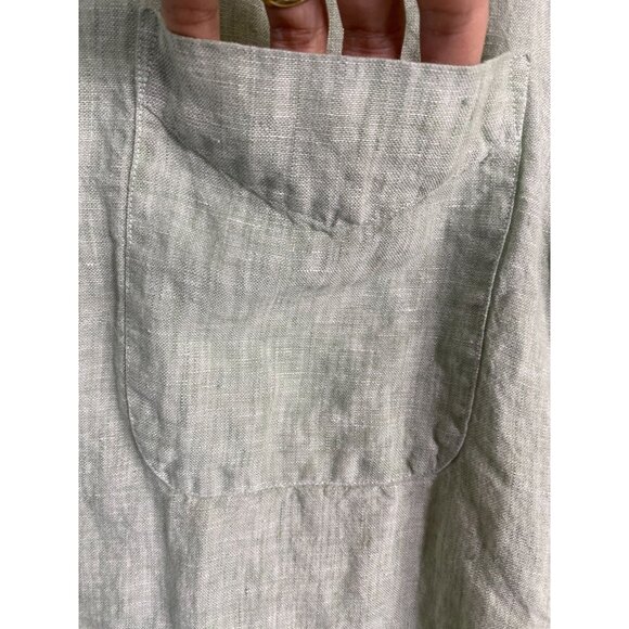 Jos. A. Bank 100% Linen Button Up Shirt Men size Medium Light Green Short sleeve - Picture 10 of 14